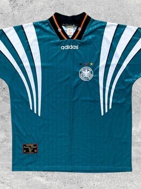 Vintage 1996 Germany DFB Adidas Away Football Jersey Green XL Soccer
